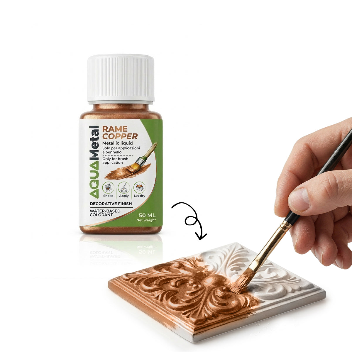 Aqua Metal – Liquid metallic color for decorating Aqua Resin with a brush