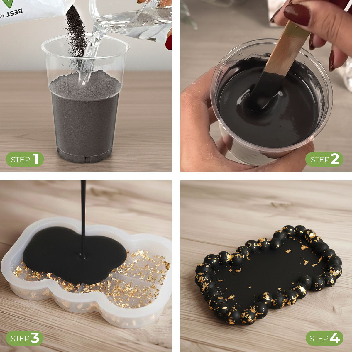 Aqua Resin Black Box – Black creative kit with a design-effect finish