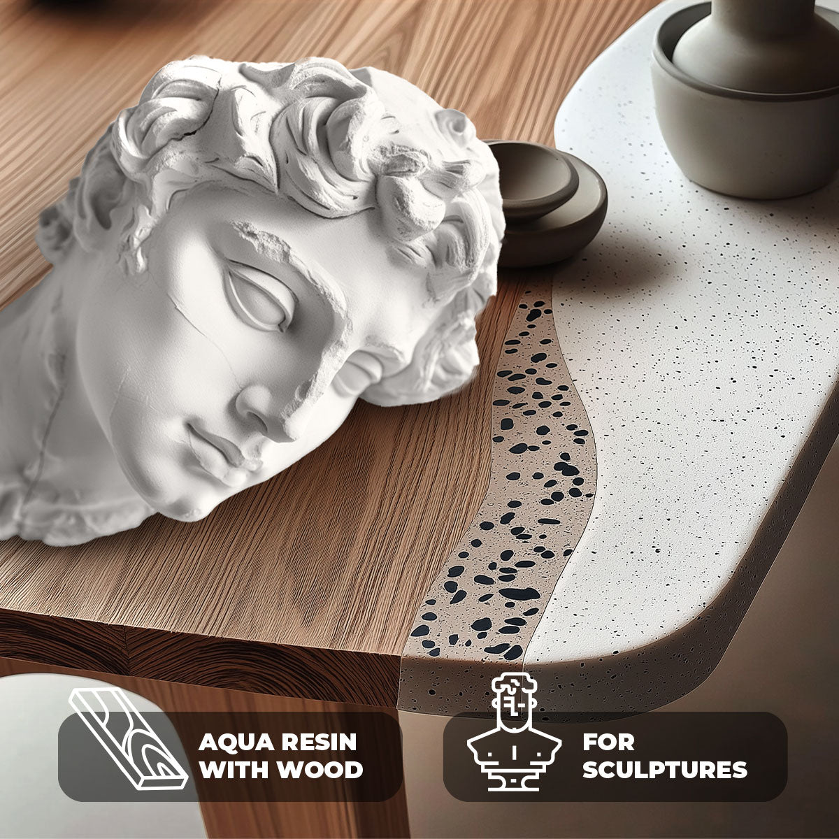 AQUA RESIN - Resina minerale in polvere bianca, naturale e a base d’acqua, atossica e sicura
