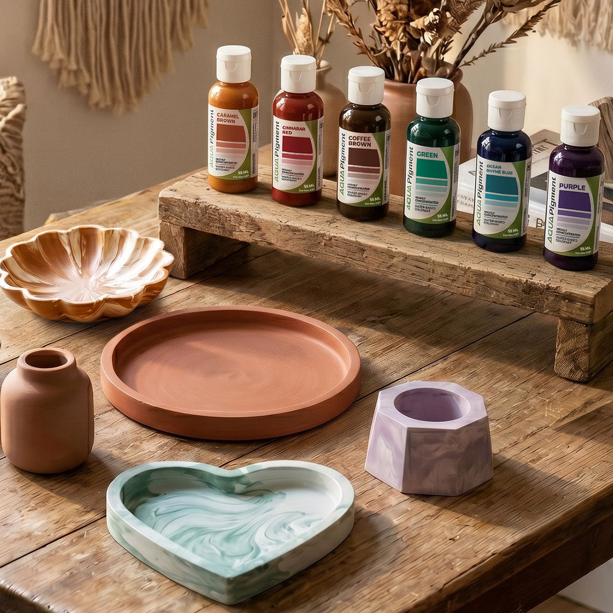 Aqua Pigment – Boho Chic Set, 6 Colours for Aqua Resin and Plaster