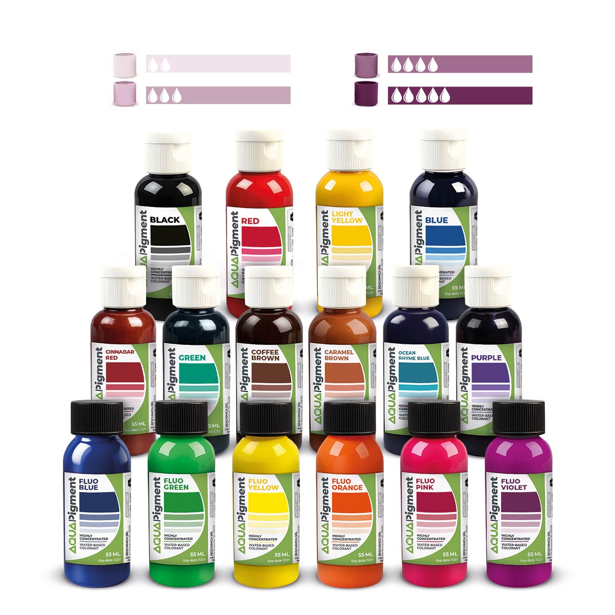 Aqua Pigment – Complete Set, 16 Colours for Aqua Resin and Plaster