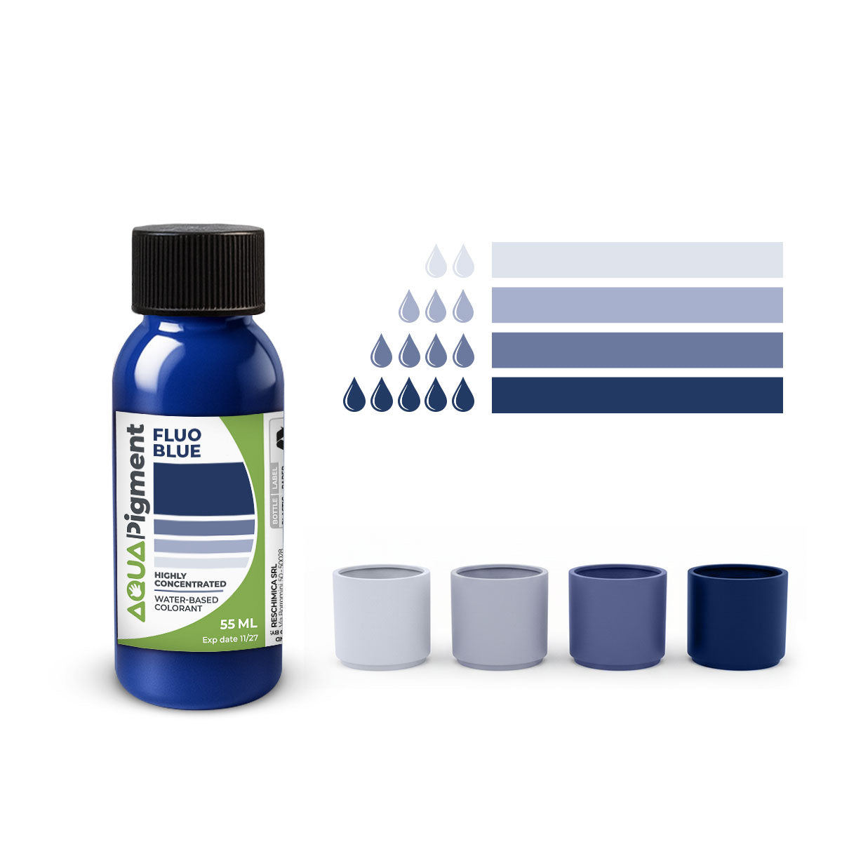 Aqua Pigment – Fluorescent Colour Set, 6 Colours for Aqua Resin and Plaster