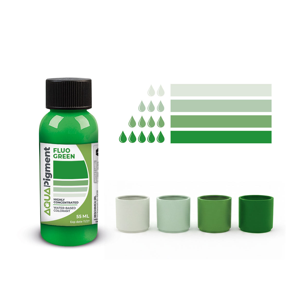 Aqua Pigment – Fluorescent Colour Set, 6 Colours for Aqua Resin and Plaster