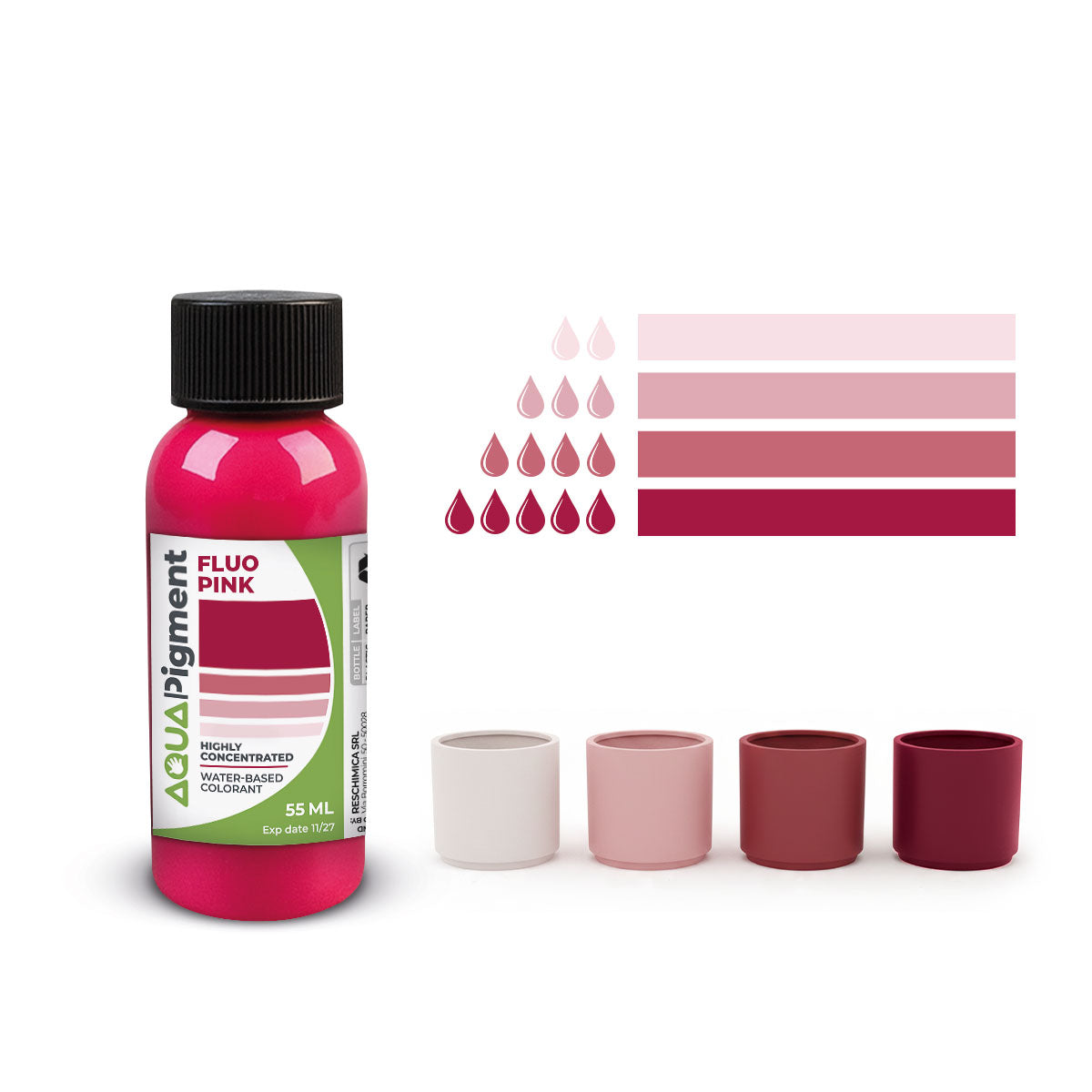 Aqua Pigment – Fluorescent Colour Set, 6 Colours for Aqua Resin and Plaster