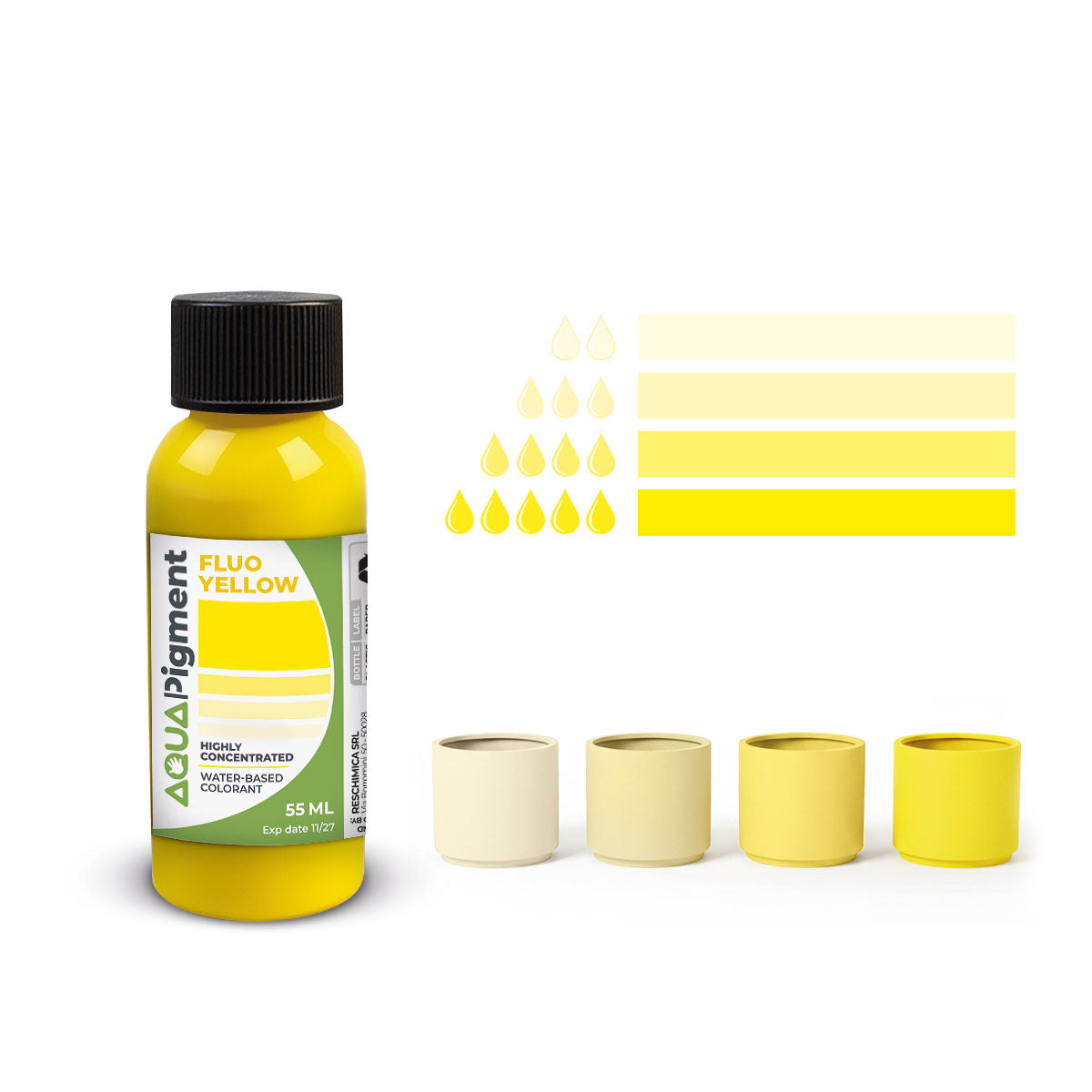 Aqua Pigment – Fluorescent Colour Set, 6 Colours for Aqua Resin and Plaster