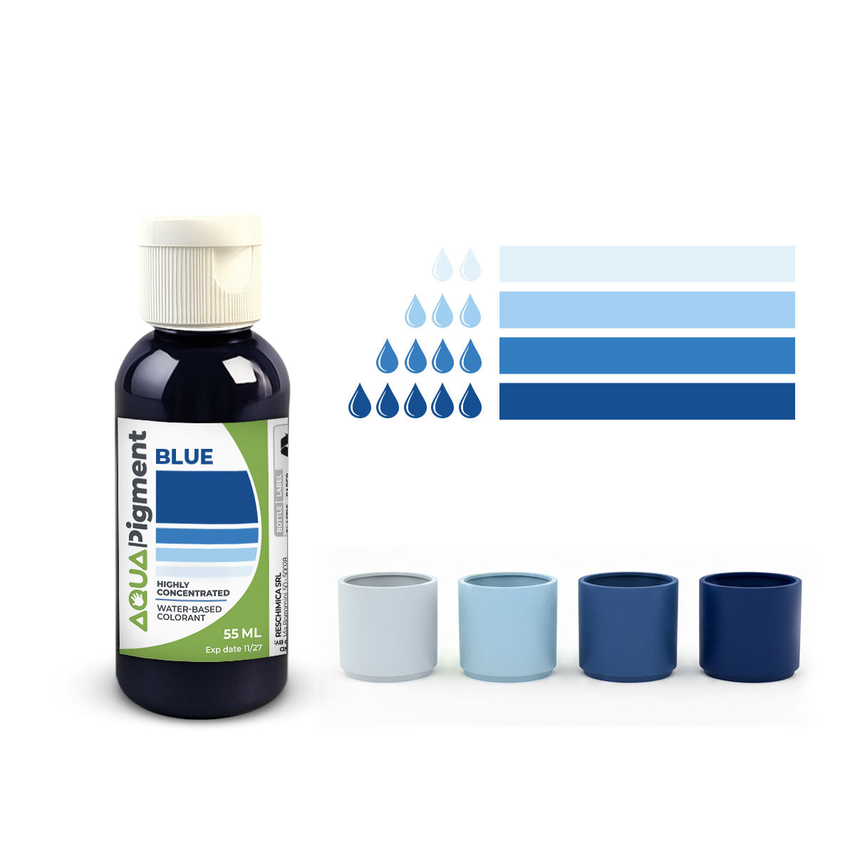 Aqua Pigment – Primary Colour Set, 4 Colours for Aqua Resin and Plaster