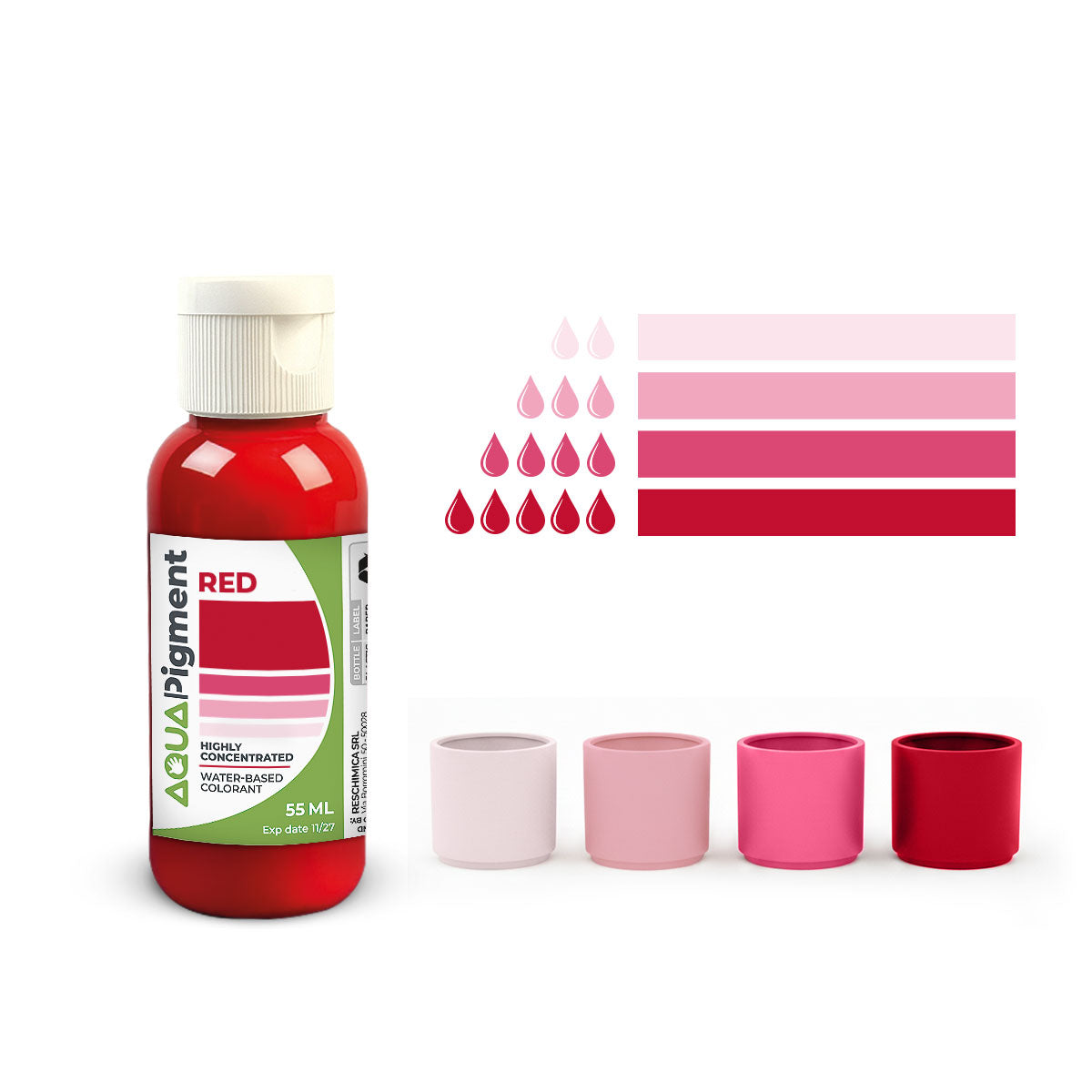 Aqua Pigment – Primary Colour Set, 4 Colours for Aqua Resin and Plaster