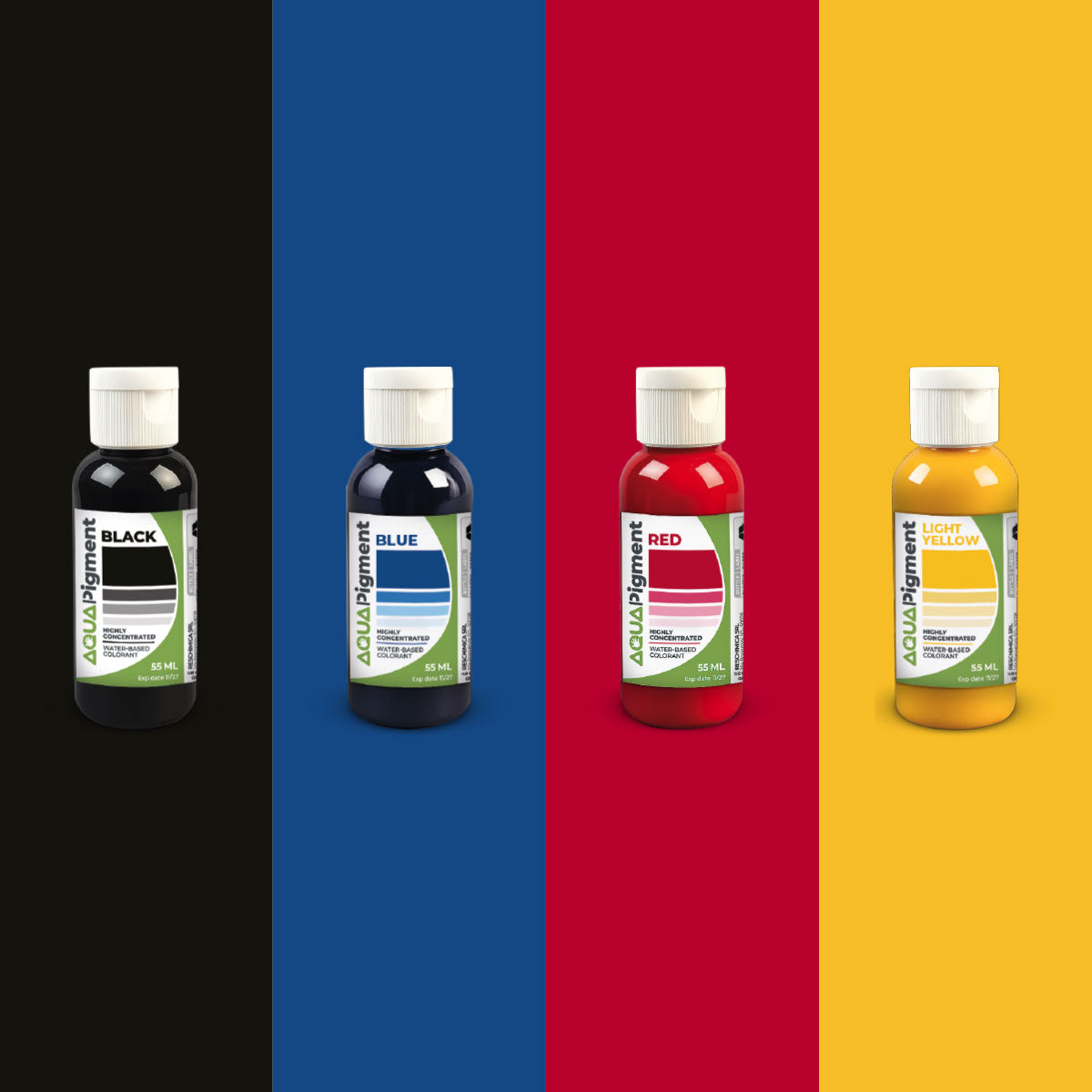 Aqua Pigment – Primary Colour Set, 4 Colours for Aqua Resin and Plaster