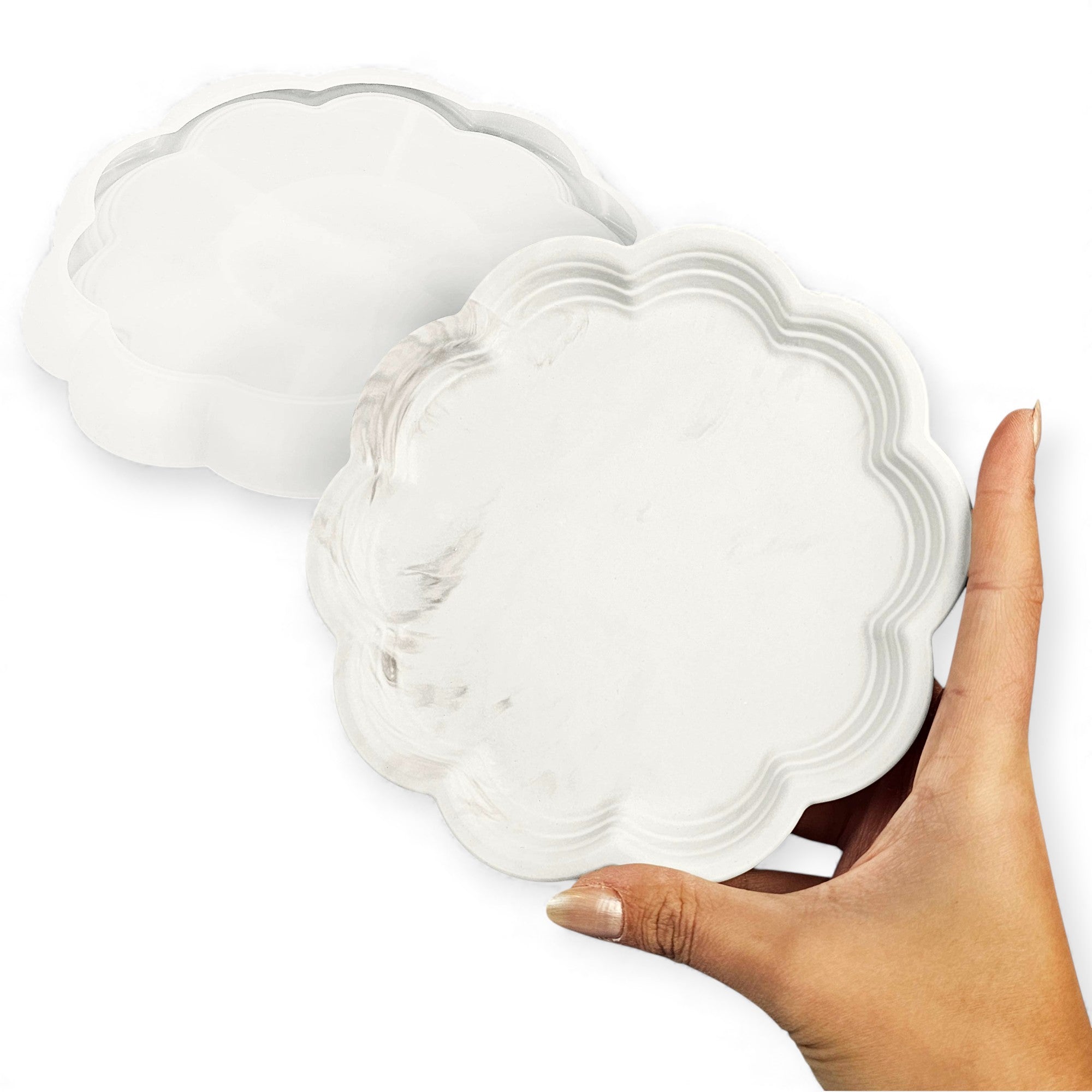 Tray mold with floral decoration