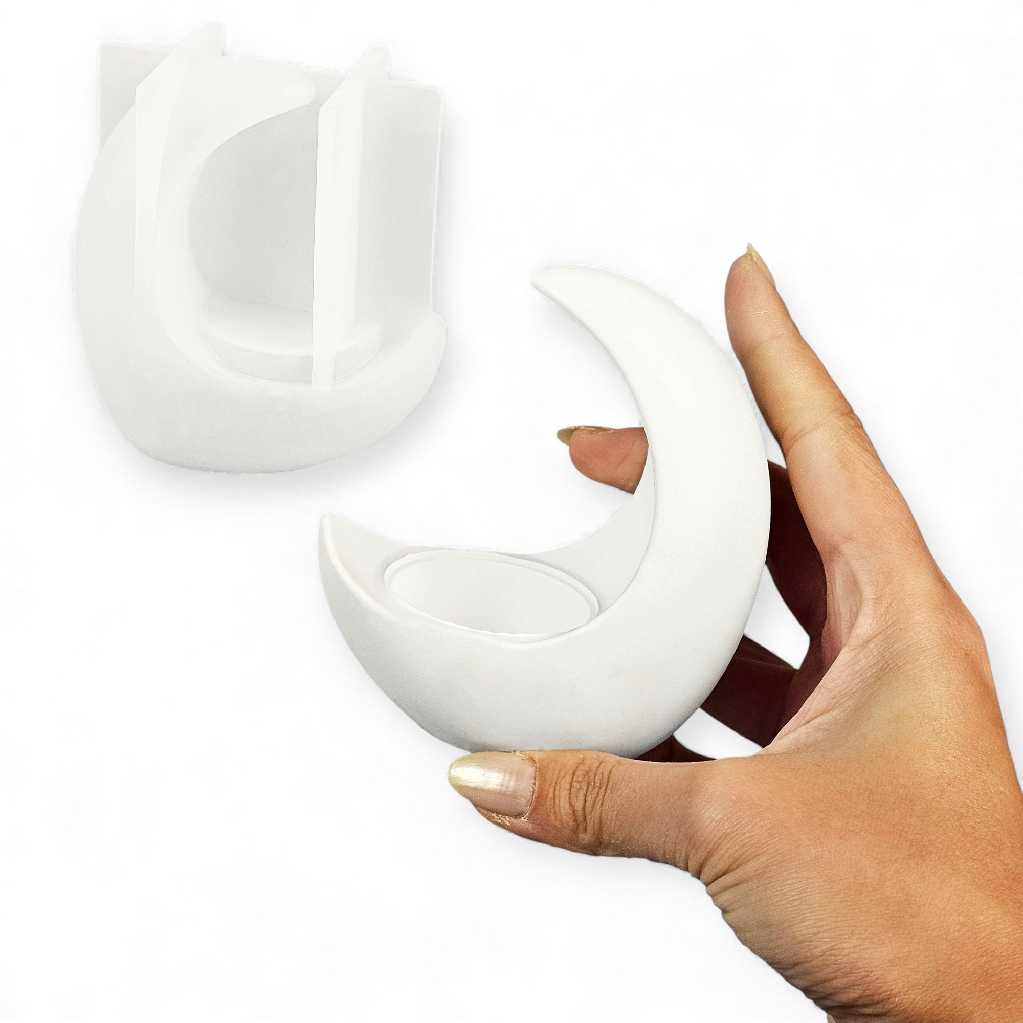 Moon Candle Mold – Crescent-Moon Candle Holder