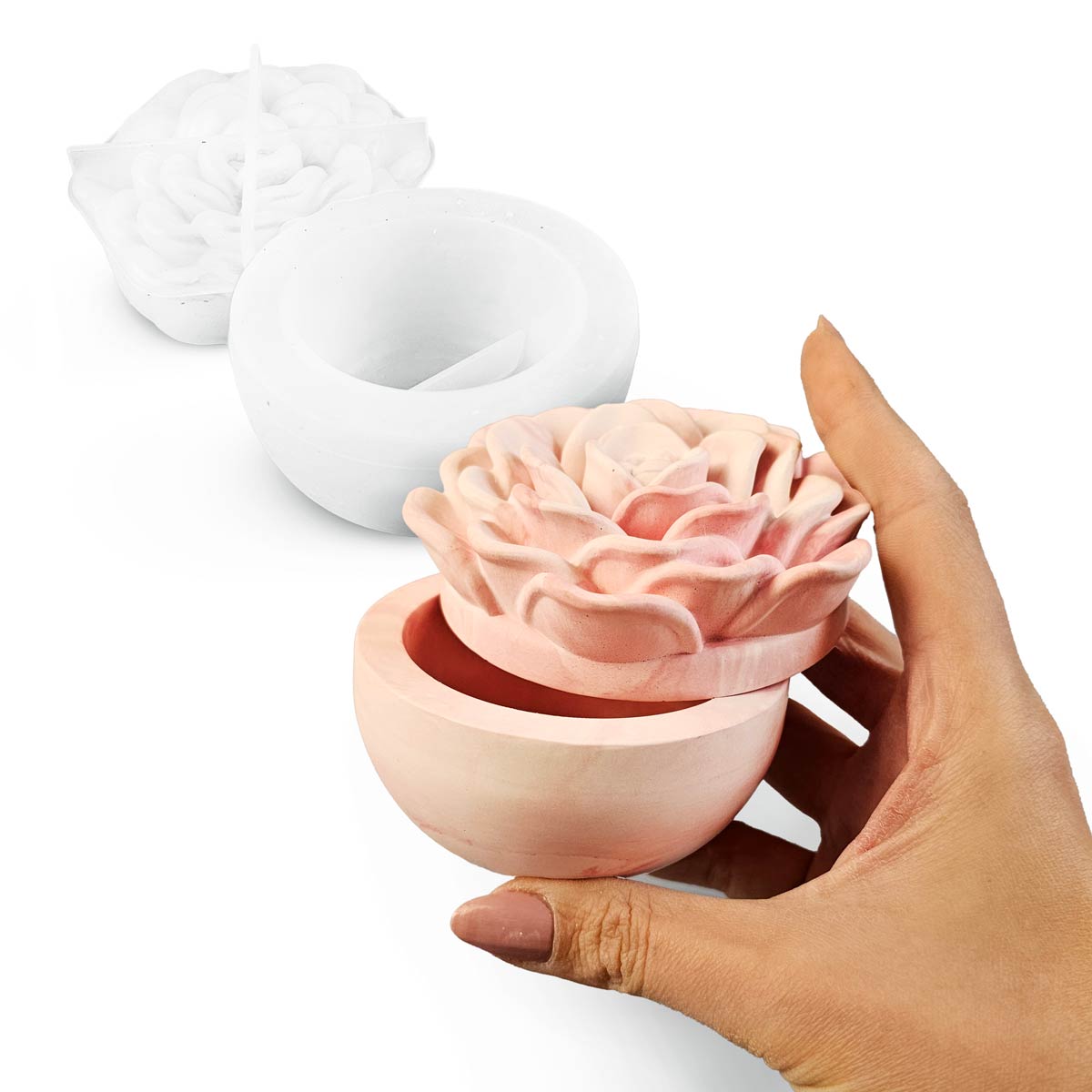 Elegant Rose Mold – 3D Floral Container
