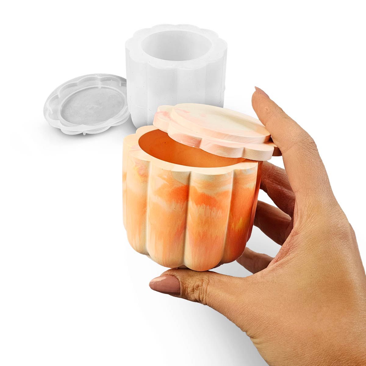 Flower Edge Mold – Candle with Wavy Lid