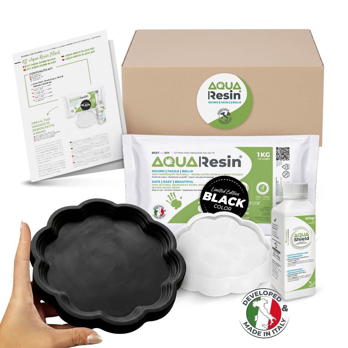 Aqua Resin Black Kit Black creative kit for modern DIY decor