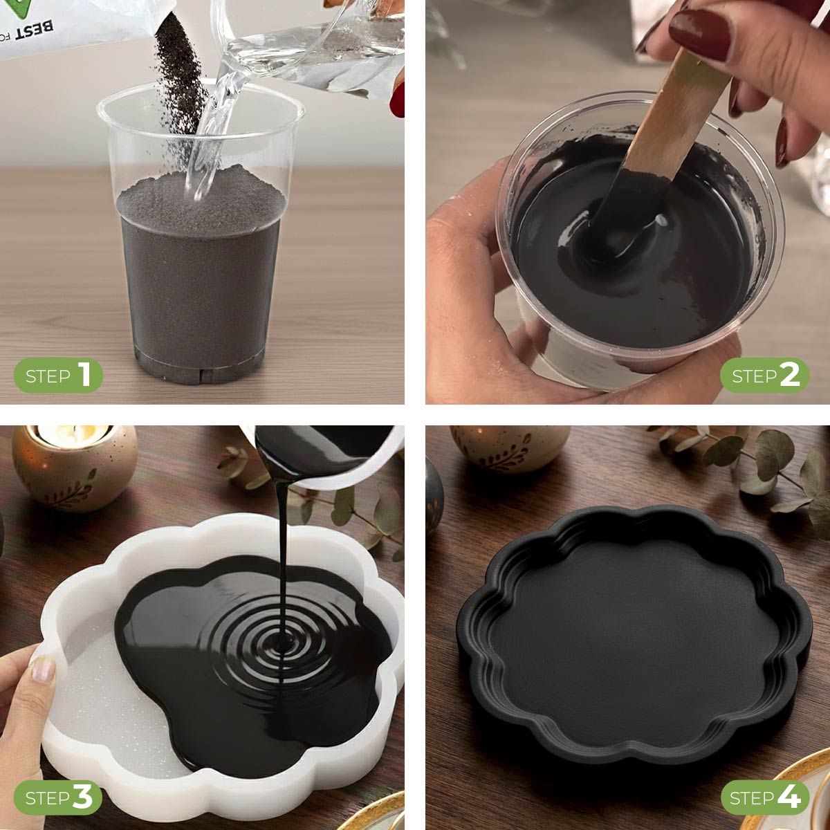 Aqua Resin Black Kit - Il kit creativo nero per decorazioni moderne - Aqua Resin