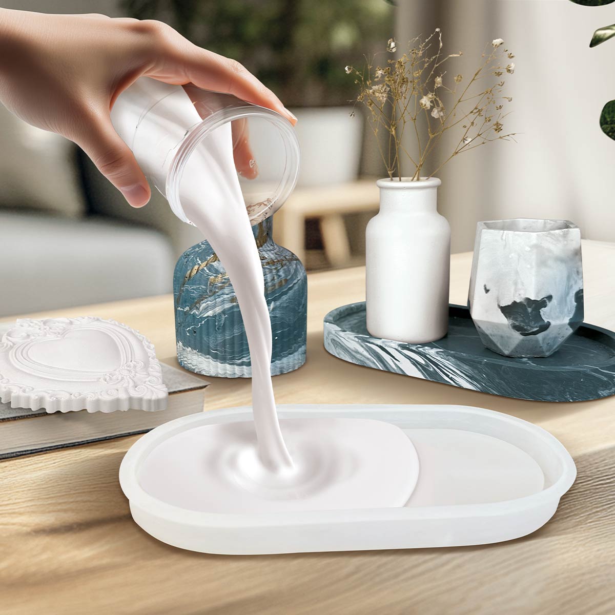 AQUA RESIN - Gesso per creatività in polvere bianchissimo, naturale, atossico e sicuro - Aqua Resin