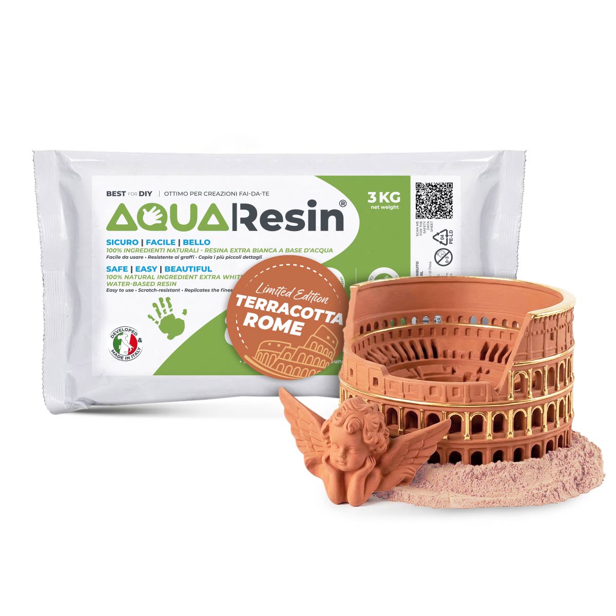 AQUA RESIN TERRACOTTA ROMA – Gesso premium color terracotta, naturale e sicuro, da colata - Aqua Resin