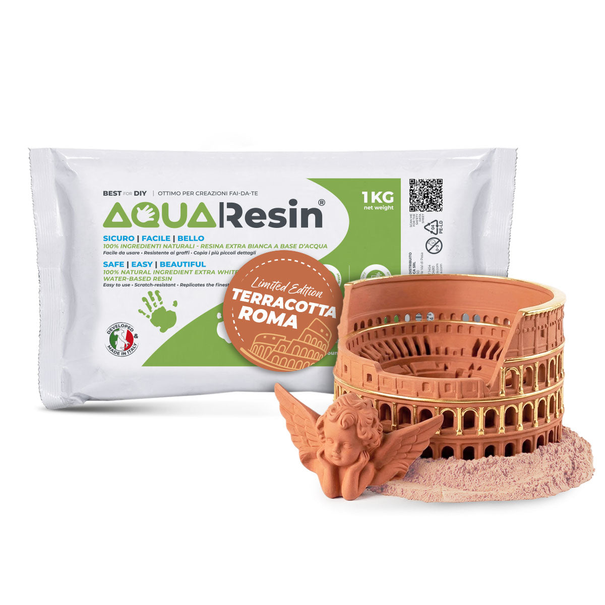 AQUA RESIN TERRACOTTA ROMA – Premium terracotta-colored plaster, natural, safe, for casting