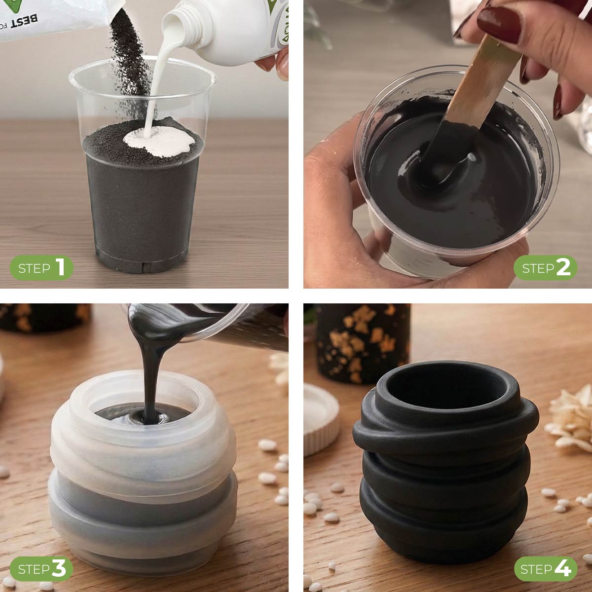 Aqua Resin Black Kit - Swirl Candle Holder & Candles