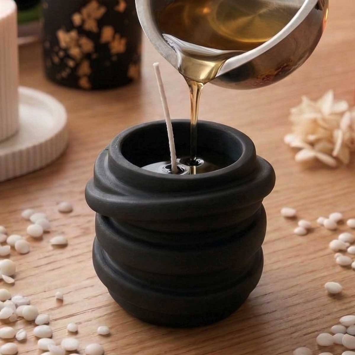 Aqua Resin Black Kit - Swirl Candle Holder & Candles