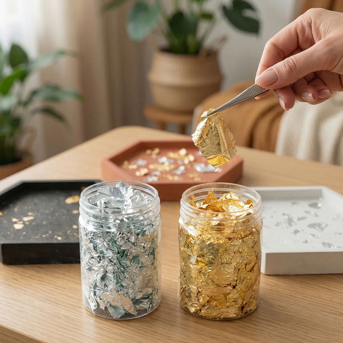 Gold Leaf and Silver Leaf – Decorations for Aqua Resin Plaster
