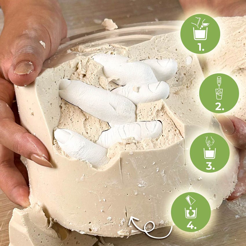 LOVE CAST KIT – Calchi 3D di mani con Alginato e Aqua Resin (ecologica, sicura, effetto porcellana) - Aqua Resin