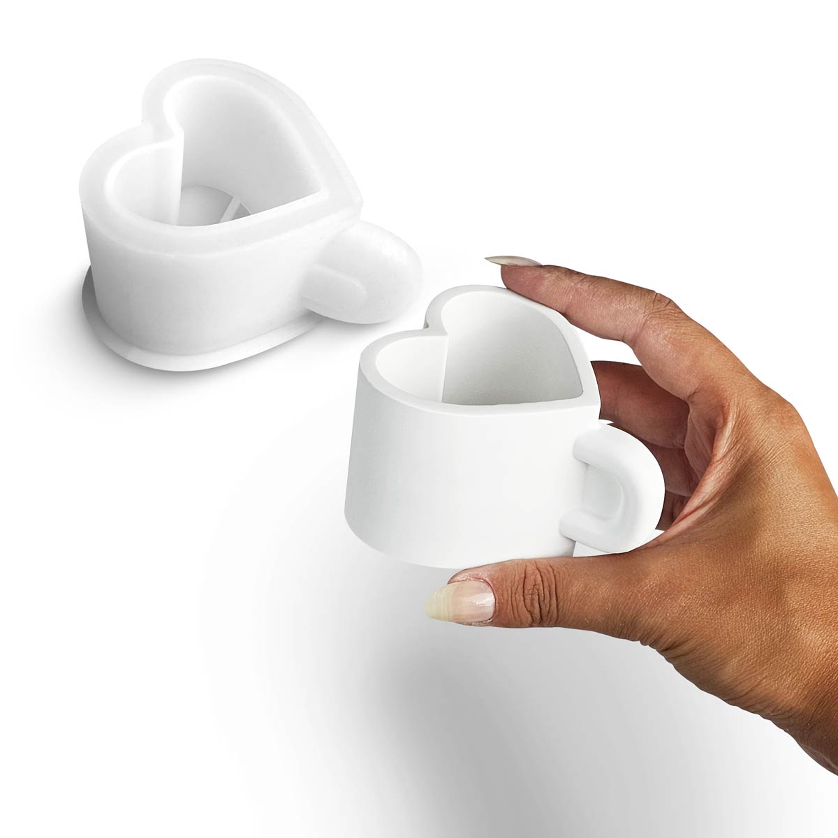 Stampo in silicone Tazzina Cuore – Porta anelli e candela in tazza - Aqua Resin