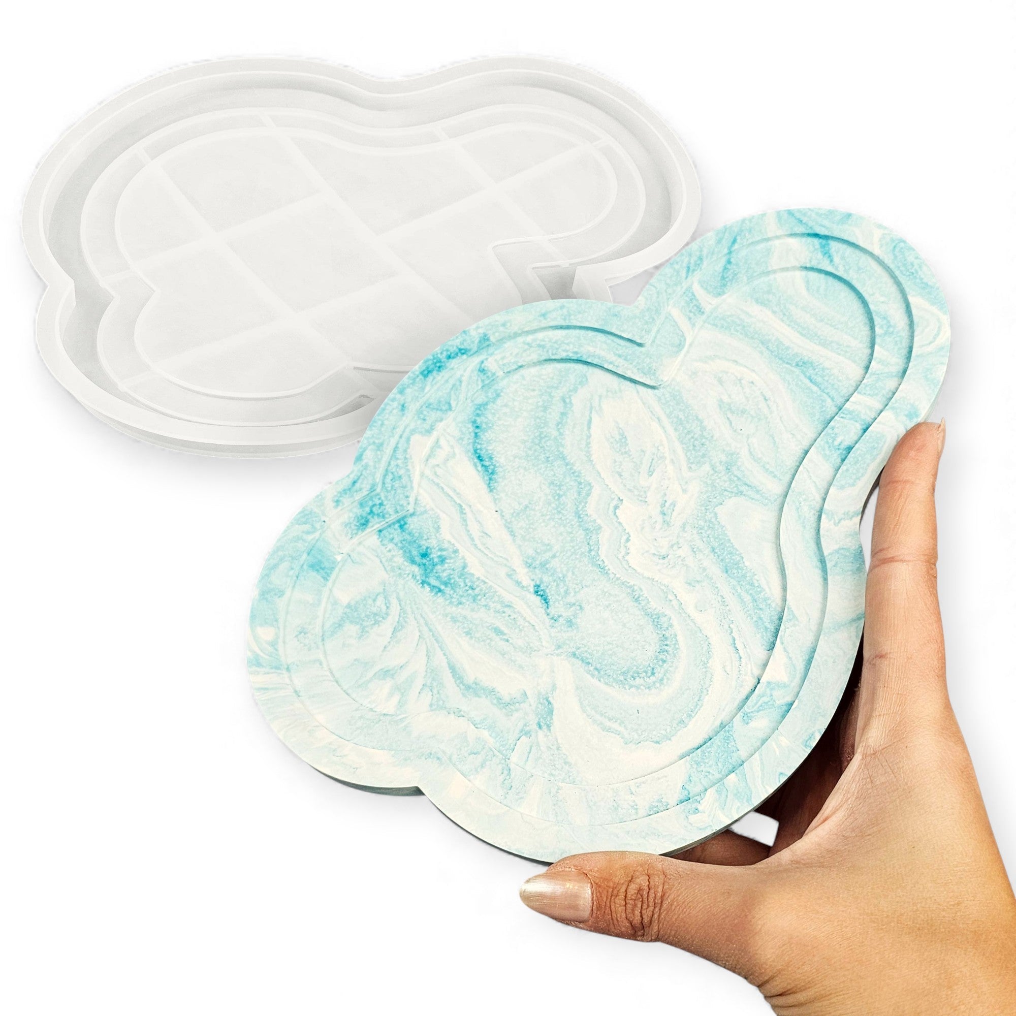 Stampo Vassoio portacandele con scritta decorativa - Aqua Resin