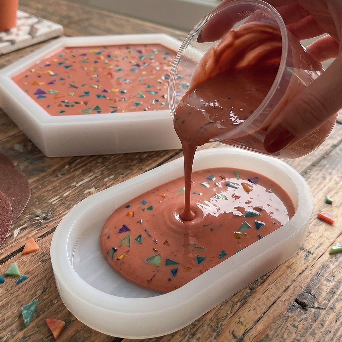 Terrazzo Aqua Kit [Terracotta Roma]: Design Caldo e Mediterraneo con Chips Colorate - Aqua Resin